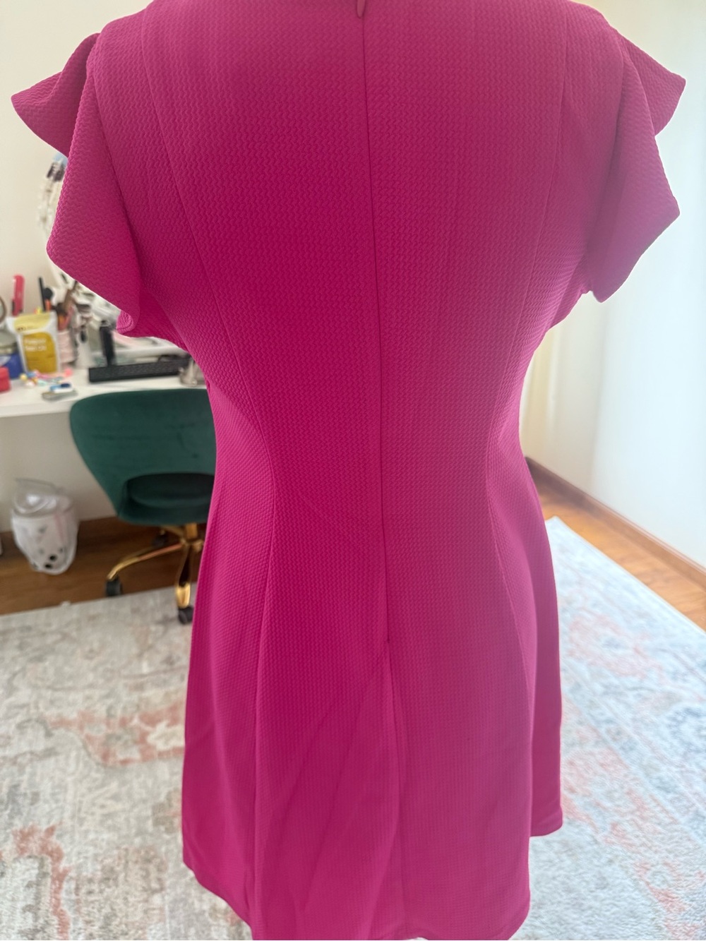 Jessica Howard Bright Fuchsia Flutter-Sleeve Mini Dress